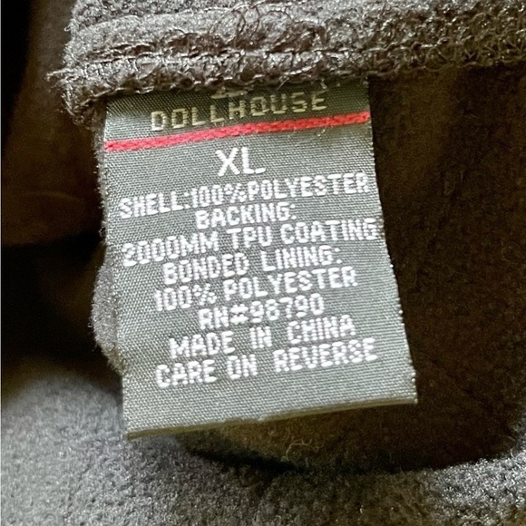 DOLLHOUSE OUTERWEAR, NWOT, BLACK POLYESTER JACKET. SIZE XL - Picture 6 of 6